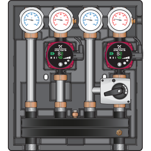 Насосный модуль Meibes Kombimix UK/MK(ST) с насосом Grundfos UPSO 15-65