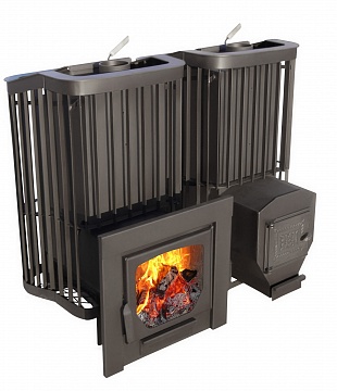 Печь для бани Варвара Терма Каменка с контуром, панорамная дверь